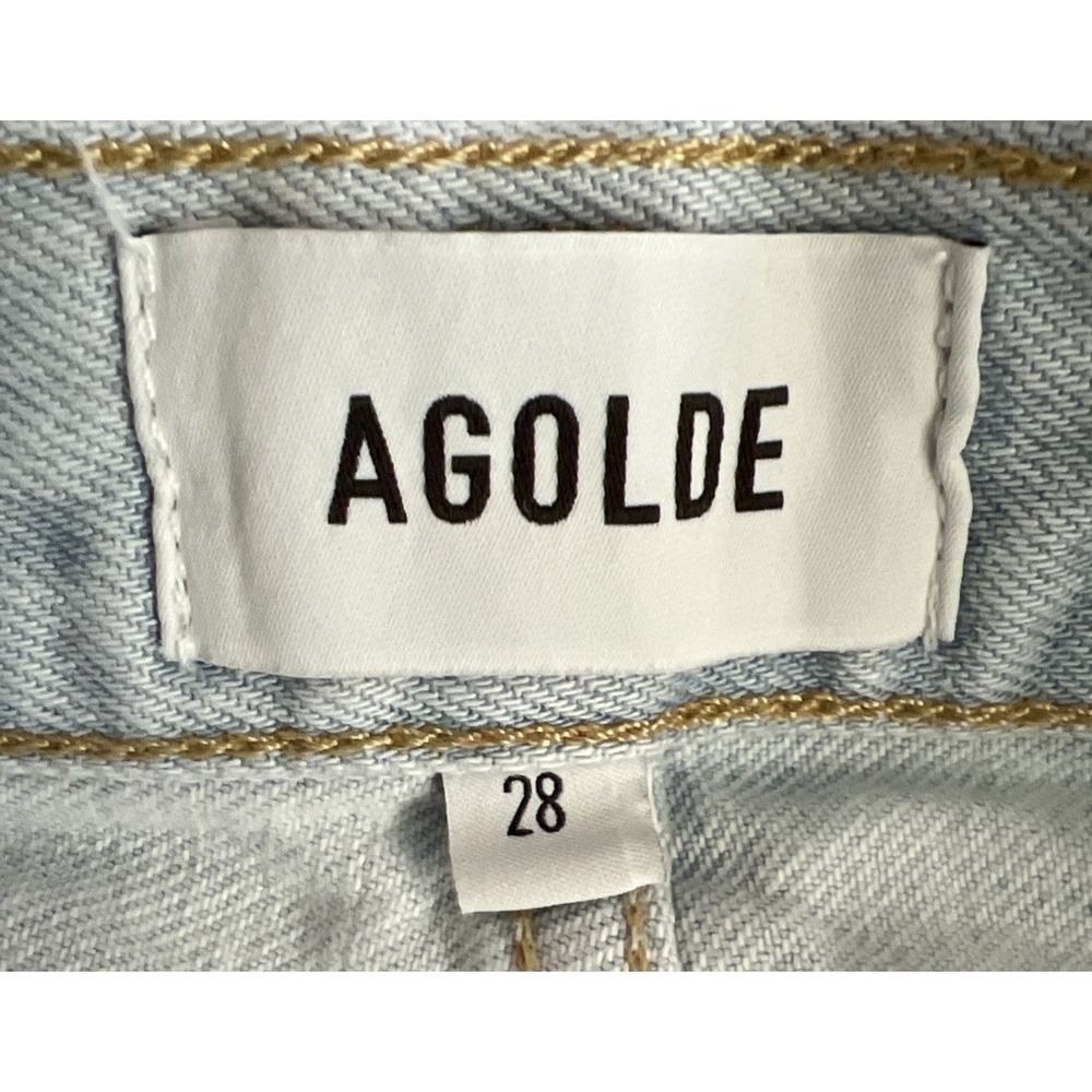 AGOLDE Low Curve Fray Jeans Size 28 Flourish Light Wash Wide Leg - Picture 6 of 8